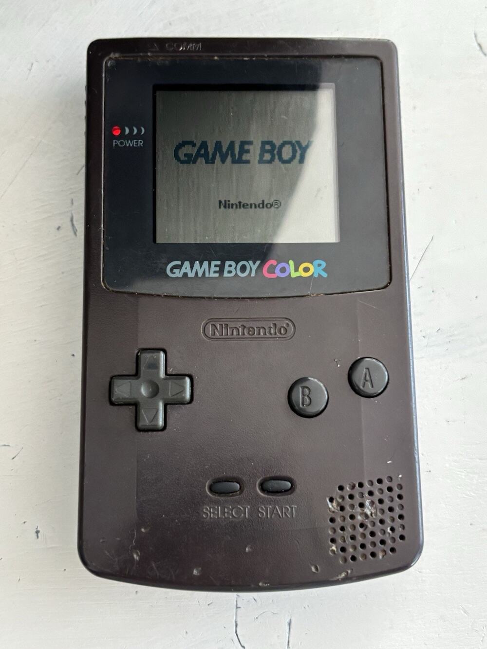 Gameboy Color CGB-001 Black Purple Back Working & Batman Forever Read